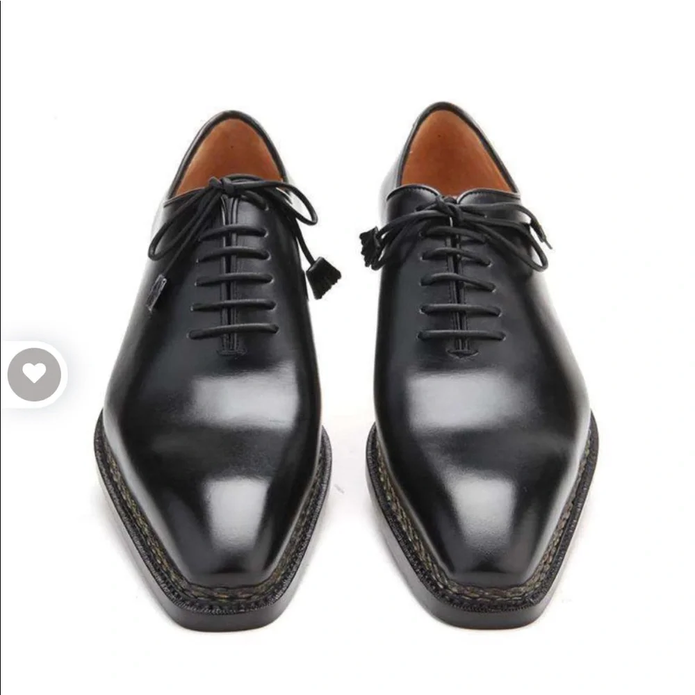 Men's Leather Derby in Dark Navy with Handcrafted Welt